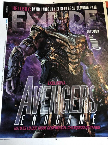 Танос в броне и Перчаткой Бесконечности на промо к фильму «Мстители: Финал»