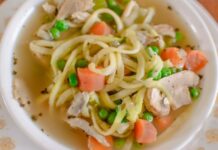 Приготовление куриного супа лапша