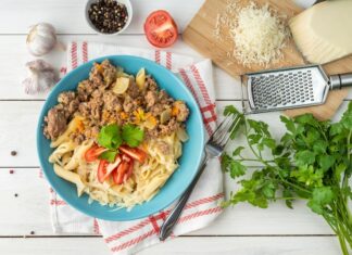 Тальятелле с фаршем в духовке