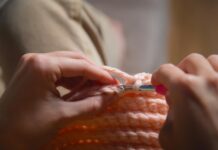 Вязание крючком: второй ряд