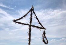 Резинки на рогатке: изготовление крестика